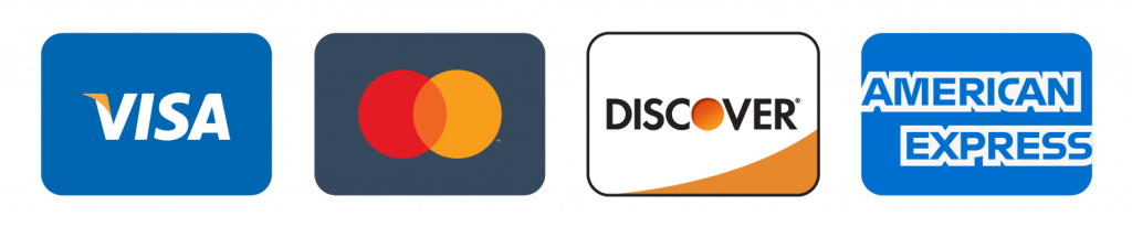 Visa, Mastercard, Amex, Discover